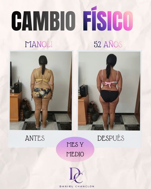 Cambio físico de Manoli, 52 años, en mes y medio